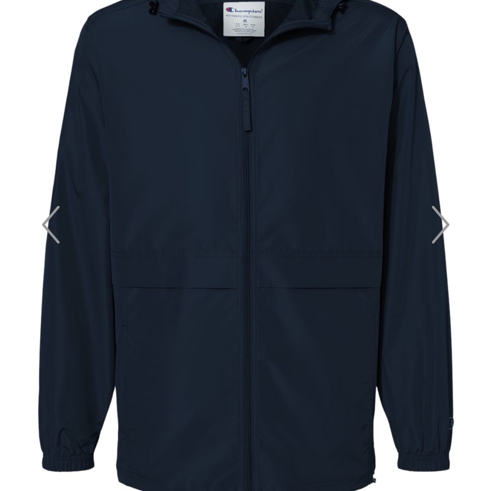 New w/tags Men’s champion full zip hooded stadium gear anorak jacket Navy blue. - Picture 9 of 10